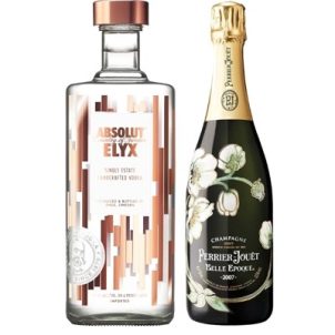 PERFECT TOAST SET: ABSOLUT ELYX VODKA PERRIER-JOUËT BELLE EPOQUE