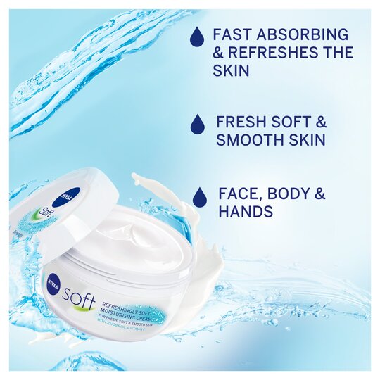 Nivea Intensive Soft Moisturising Cream 200ml | Deep Hydration Skin Care Cream for Face, Hands & Body - Image 4